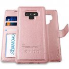 For Samsung Galaxy S9 Plus Wallet Case Vegan Leather Flip Case Cover RoseGold
