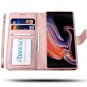 For Samsung Galaxy S9 Plus Wallet Case Vegan Leather Flip Case Cover RoseGold