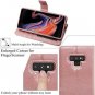For Samsung Galaxy S9 Plus Wallet Case Vegan Leather Flip Case Cover RoseGold