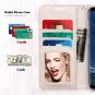 For Samsung Galaxy S8 Case Leather Wallet Flip Folio Mirror Wrist Strap Dark