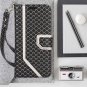 For Samsung Galaxy S8 Case Leather Wallet Flip Folio Mirror Wrist Strap Dark