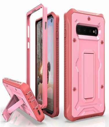 For Galaxy S10 Heavy Duty Case Vanguard Series Military Grade Rugged Pink