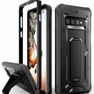 For Galaxy S10 Heavy Duty Case Vanguard Series Military Grade Rugged  Black