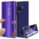 Samsung J8 2018 Case Mirror Design Clear View Flip Bookstyle Protecter Purple