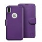 For iPhone X/Xs Wallet case Ultra-Strong Magnetic Closure Faux Leather Purple