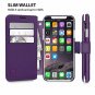 For iPhone X/Xs Wallet case Ultra-Strong Magnetic Closure Faux Leather Purple
