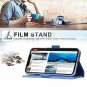 For iPhone Xs Max Case Premium Leather Handmade Flip Folio Wallet Magnetic Navy