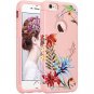 for iPhone 6/6S Case Slim Fit Dual Layer Soft Silicone Hard Pink+Tropical Flower