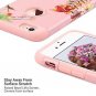 for iPhone 6/6S Case Slim Fit Dual Layer Soft Silicone Hard Pink+Tropical Flower