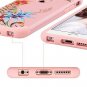 for iPhone 6/6S Case Slim Fit Dual Layer Soft Silicone Hard Pink+Tropical Flower