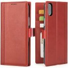 For iPhone X/Xs Case Wallet Journal Italian Full Grain Leather Handmade Wine Red