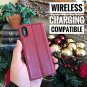 For iPhone X/Xs Case Wallet Journal Italian Full Grain Leather Handmade Wine Red