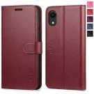 For Apple iPhone XR Case Wallet PU Leather Flip Folio Credit Card Slots Red
