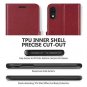 For Apple iPhone XR Case Wallet PU Leather Flip Folio Credit Card Slots Red