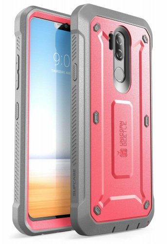 For LG/LG G7 ThinQ Case FullBody Rugged Holster with Builtin in Screen Pink