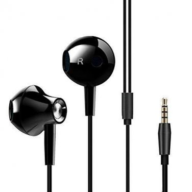 Wired Headphone Noise Cancelling Stereo and Heavy Bass with Microphone Black