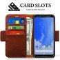 For Google Pixel 3 Case Premium Vegan Leather 2-Way Stand Flip Folding Brown