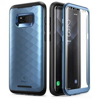 For Samsung Galaxy S8 Plus Case Full Body Rugged Built in Screen Protector Blue