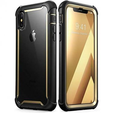 For iPhone Xs Max Case Heavy Duty Full Body Cover Build In Screen Protect Gold