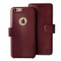 For iPhone 6S Plus Wallet case Leather Ultra-Strong Magnetic Closure Burgundy