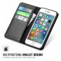 For iPhone 7/8 Plus Case Genuine Leather Wallet Credit Card Slot Magnetic Black