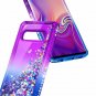 For Samsung Galaxy S10e Case Glitter Liquid Sparkle Waterfall Shockproof Blue