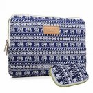 Laptop Bag Canvas Fabric Sleeve for 15.6-Inch Laptops  Elephant Patterns