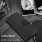 For Samsung Galaxy S10 Plus Case Wallet Wrist Strap Genuine Leather Black