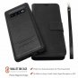 For Samsung Galaxy S10 Plus Case Wallet Wrist Strap Genuine Leather Black
