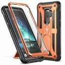 For Samsung Galaxy S9 Plus Case Full Body Rugged Screen Protector Orange/Black