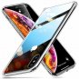 For iPhone Xs Max Tempered Glass Soft Silicone Bumper Shock Absorption Clear