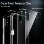 For iPhone Xs Max Tempered Glass Soft Silicone Bumper Shock Absorption Clear