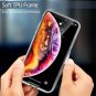 For iPhone Xs Max Tempered Glass Soft Silicone Bumper Shock Absorption Clear