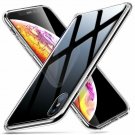 For iPhone Xs Max Tempered Glass Soft Silicone Bumper Shock Absorption Black