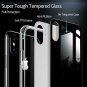 For iPhone Xs Max Tempered Glass Soft Silicone Bumper Shock Absorption Black