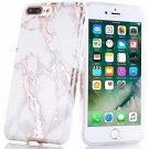 For iPhone 7/8 Plus Case Clear Bumper Matte TPU Soft Rubber Silicone Rose Gold