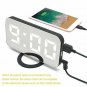 Digital Alarm Cloc&Icirc;&ordm; Modern LED Mirror Nightstand Dual USB Adjustable Brightness
