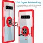 Galaxy S10 Plus Case Crystal Clear Carbon Fiber Design Armor Protective Red