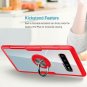 Galaxy S10 Plus Case Crystal Clear Carbon Fiber Design Armor Protective Red