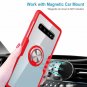 Galaxy S10 Plus Case Crystal Clear Carbon Fiber Design Armor Protective Red