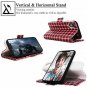For iPhone X/Xs Case Wallet Wrist Strap Card Slot Flip Folio Leather Lattice 2