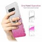 For Samsung Galaxy S10 Plus Glitter Gradient Ombre Case Ring Holder Silver Pink