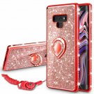 For Samsung Galaxy Note 9 Case Glitter Sparkle Bling Bumper Stripe Red