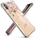 iPhone Xs Max Case Flower Pattern Design Soft & Flexible TPU Cover Pink Sakura
