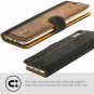 iPhone XS/X Case Luxury Genuine Leather Wallet Viewing Card Slots Black Brown