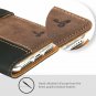 iPhone XS/X Case Luxury Genuine Leather Wallet Viewing Card Slots Black Brown