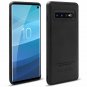 For Samsung Galaxy S10 Case Wallet Genuine Leather Wrist Strap Folio Flip Black