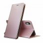 For iPhone X/Xs Case Leather Flip Folio Slim Fit Purse Wallet Card Holder Rose