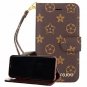 For Galaxy Note 8 Case Luxury Classic Plaid Pattern Wrist Strap Leather Flowers