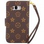 For Galaxy Note 8 Case Luxury Classic Plaid Pattern Wrist Strap Leather Flowers